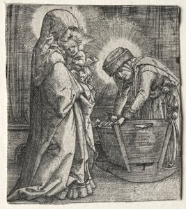 La Virgen con el Niño y Santa Ana en la cuna, 1520-1526 de Albrecht Altdorfer