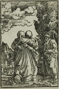 La Visitación, de La Caída y Redención del Hombre de Albrecht Altdorfer