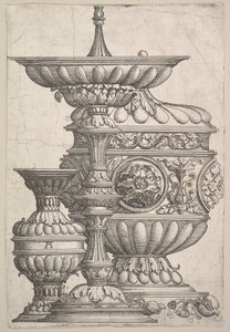 Tres elegantes vasos sobre un fondo blanco, ca. 1525 de Albrecht Altdorfer