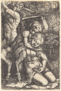 Dos sátiros peleando por una ninfa de Albrecht Altdorfer