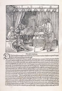 Un dibujante dibujando un retrato, usando un marco de dibujo, 1525 de Albrecht Dürer