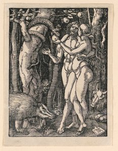 Adán y Eva, de la serie La Pequeña Pasión de Albrecht Dürer