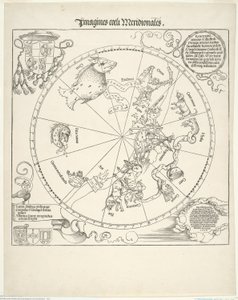 Mapa celestial del cielo del sur (Imagines coeli meridionalis) de Albrecht Dürer