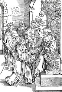 Celtes presentando su libro al Elector de Sajonia, 1501, 1906 de Albrecht Dürer