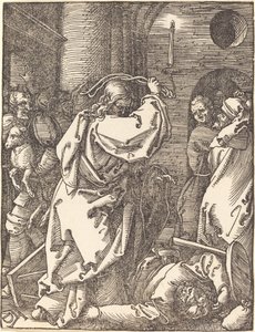 Cristo expulsando a los mercaderes del templo de Albrecht Dürer