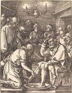 Cristo lavando los pies de los discípulos de Albrecht Dürer