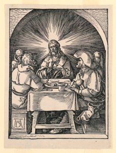 Cristo en Emaús, de la serie La pequeña pasión de Albrecht Dürer