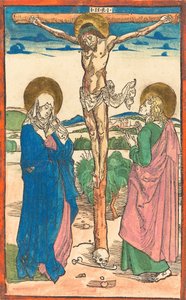 Cristo en la Cruz Entre la Virgen y San Juan, 1493 de Albrecht Dürer