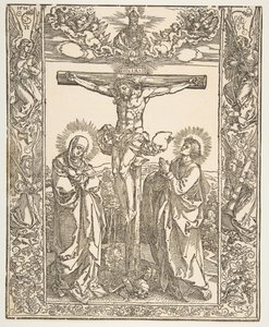 Cristo en la cruz entre la Virgen y San Juan de Albrecht Dürer