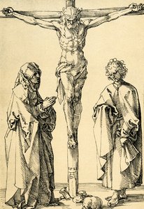 Cristo en la cruz con María y Juan