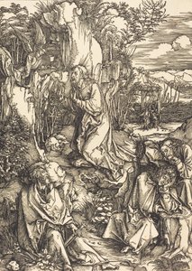 Cristo en el Monte de los Olivos, c. 1497-1499 de Albrecht Dürer