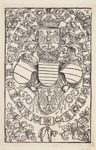 Escudo de Armas de Maximiliano I como Rey de los Romanos de Albrecht Dürer