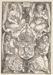 Escudo de armas del Imperio y la ciudad de Núremberg de Albrecht Dürer