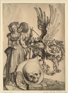 Escudo de armas con una calavera de Albrecht Dürer