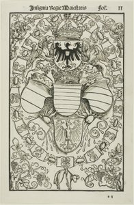Escudo de Armas de Maximiliano I como Rey de los Romanos de Albrecht Dürer