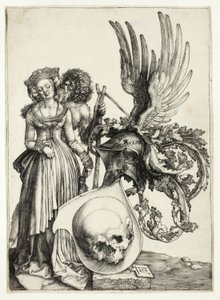 Escudo de armas con una calavera