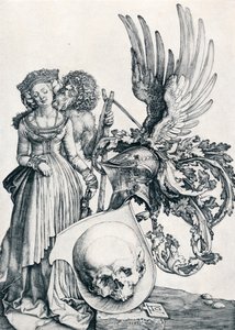 Escudo de armas con una calavera, 1503-1906 de Albrecht Dürer