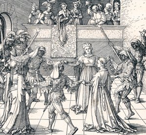 Danza a la luz de las antorchas, Augsburgo, 1516 1906 de Albrecht Dürer
