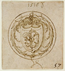Diseño de adorno o anillo de sello con las armas de Lázaro Spengler
