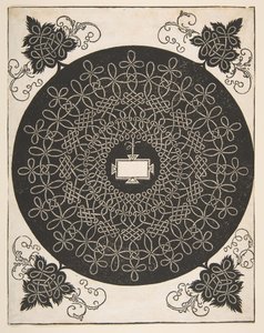 Patrón de bordado con un panel oblongo en su centro, antes de 1521