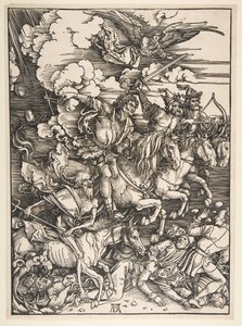 Los Cuatro Jinetes del Apocalipsis, ca. 1497-1498 de Albrecht Dürer