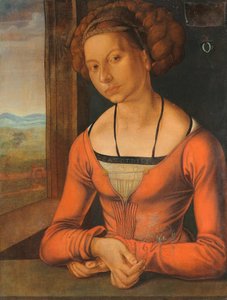 Alemán: Bildnis einer Frau Fürleger mit geflochtenem Haar Retrato de una joven con el pelo trenzado de Albrecht Dürer