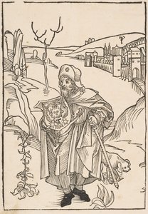 Gerson como peregrino, frontispicio de Gersonis Opera, 1489 de Albrecht Dürer