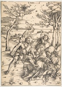 Hércules conquistando a los gemelos Moliónides, s.f. de Albrecht Dürer