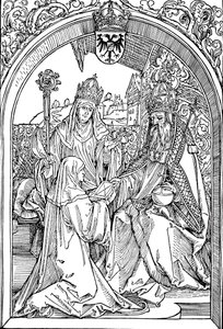 Hrotsvitha Presentando Su Libro al Emperador Otto I, 1501 1906 de Albrecht Dürer