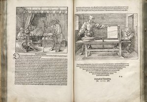 Ilustración de los Cuatro Libros sobre la Proporción Humana, 1528 de Albrecht Dürer