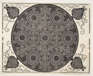Patrón de cordón entrelazado con siete coronas de Albrecht Dürer
