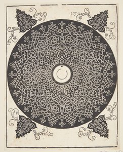 Patrón de cordón entrelazado con medallón blanco de Albrecht Dürer
