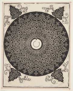 Patrón de cordón entrelazado con medallón blanco de Albrecht Dürer
