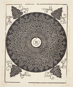 Patrón de cordón entrelazado con medallón blanco de Albrecht Dürer