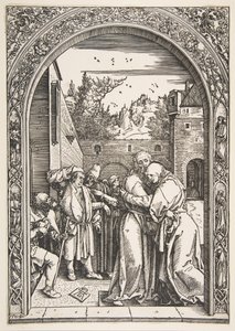 Joaquín y Ana en la Puerta Dorada, de La vida de la Virgen
