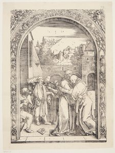 Joaquín y Santa Ana se encuentran en la Puerta Dorada de Albrecht Dürer