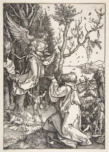 Joaquín y el Ángel, de La Vida de la Virgen, ca. 1504 de Albrecht Dürer
