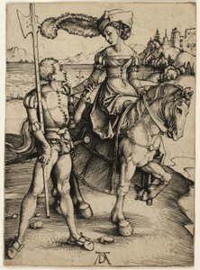 Dama a caballo y Landsknecht de Albrecht Dürer