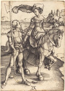 Dama a caballo y el lansquenete de Albrecht Dürer