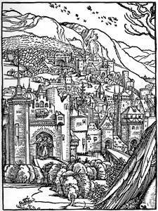 Paisaje, 1498 de Albrecht Dürer