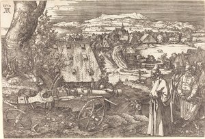 Paisaje con un cañón, 1518 de Albrecht Dürer