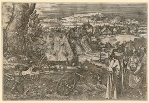 Paisaje con un cañón de Albrecht Dürer