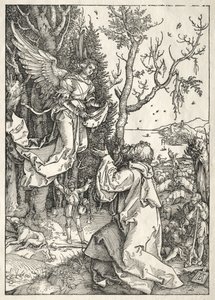 Vida de la Virgen: Joaquín y el Ángel, c. 1504 de Albrecht Dürer