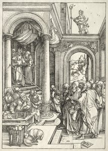 Vida de la Virgen: Presentación de la Joven Virgen en el Templo de Albrecht Dürer