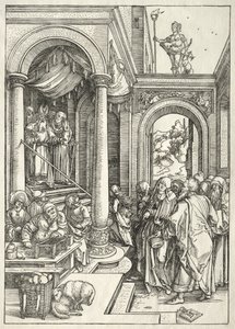Vida de la Virgen: Presentación de la joven Virgen en el Templo, 1504-1505 de Albrecht Dürer