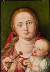 La Virgen con el Niño y un clavel