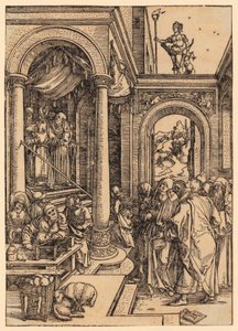 La presentación de María en el templo, lámina 6 de la serie «La vida de María» de Albrecht Dürer