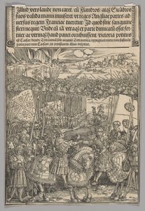 Maximiliano y Enrique VIII de Inglaterra, lámina 22 de Escenas Históricas de la Vida del Emperador Maximiliano I del Arco Triunfal de Albrecht Dürer