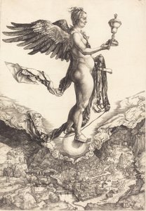 Némesis La Gran Fortuna, c. 1501-1502 de Albrecht Dürer