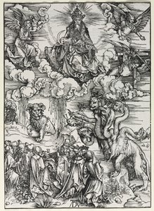 Revelación de San Juan: Bestia con cuernos de carnero de Albrecht Dürer